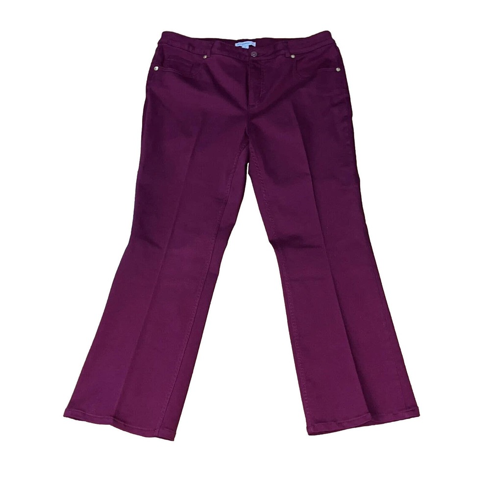 Isaac Mizrahi‎ Live! TRUE DENIM Stretchy Kick Flare Jeans Maroon 5 Pocket 14